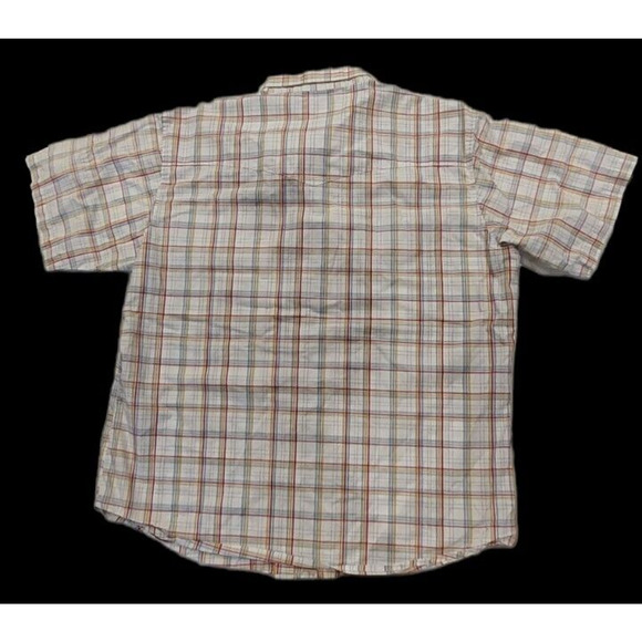 Men's‎ XL Wrangler Wrinkle Resist Plaid Pearl Snap Shirt Short Sleeve - Picture 2 of 7
